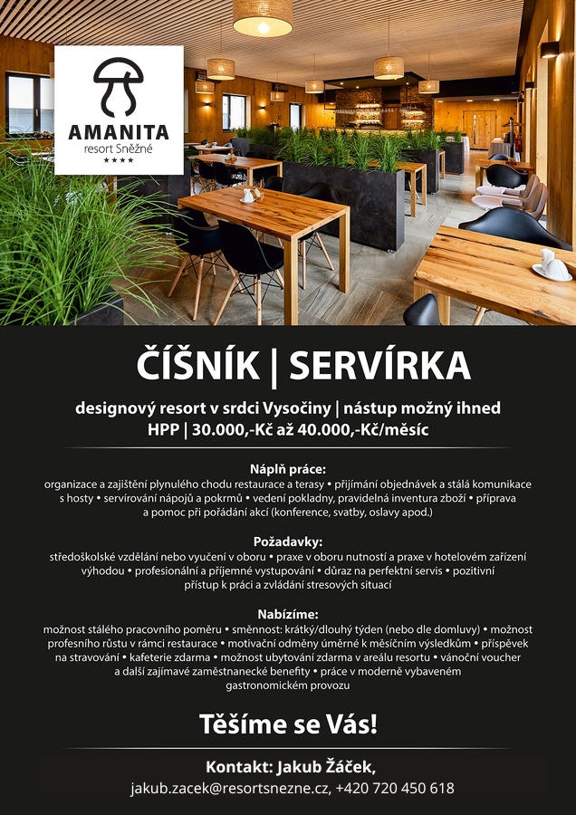 Hledáme: Číšník/Servírka